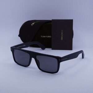 Tom Ford Polarized FT0999-N 02D Philippe Square Sunglasses - Black/Smoke